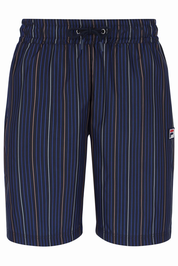 Blue Fila Pinstripe Men Shorts | 9360OYZGQ