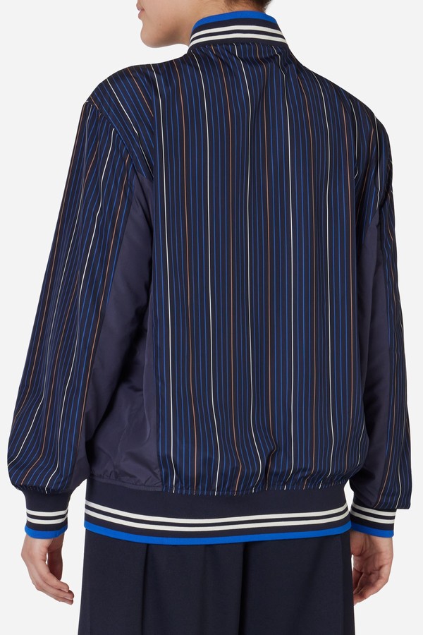 Blue Fila Pinstripe Woven Settanta Men Jackets | 4751ZRMGO