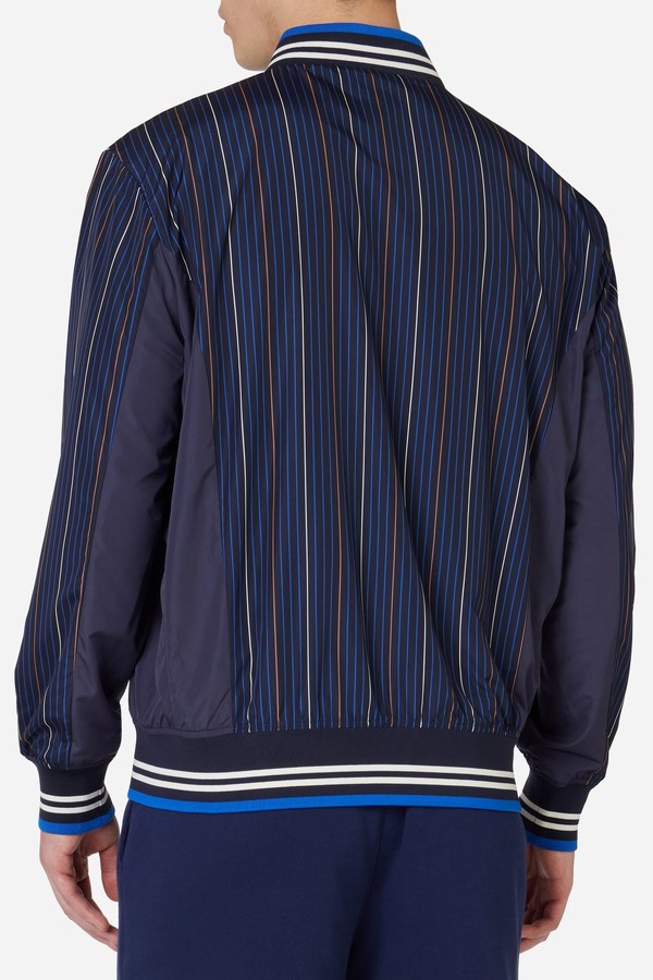 Blue Fila Pinstripe Woven Settanta Men Jackets | 4751ZRMGO