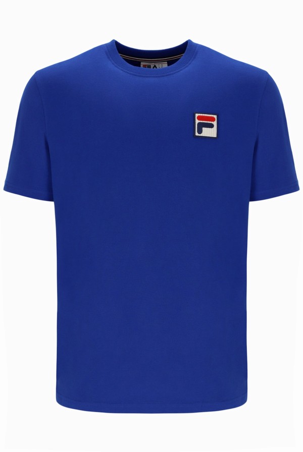 Blue Fila Rogan Large Logo Men T-shirts | 3765VHLBZ