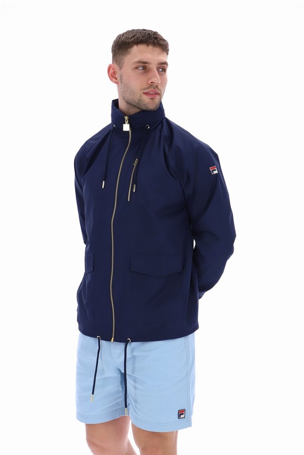 Blue Fila Ronnie Lightweight Men Jackets | 4728NBWZS