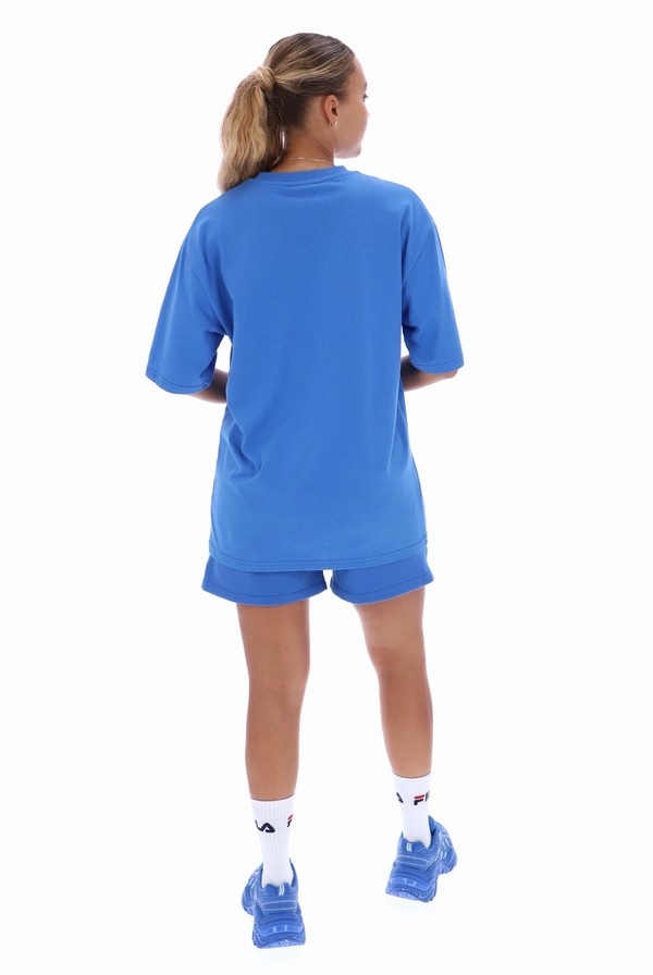 Blue Fila TALA Oversized  Women T-shirts | 4597DEMFP