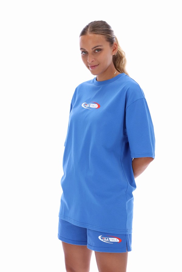 Blue Fila TALA Oversized  Women T-shirts | 4597DEMFP