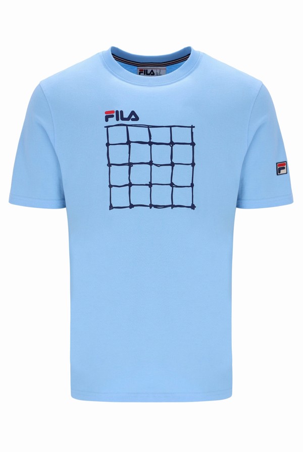 Blue Fila Tanner Front Graphic Men T-shirts | 0814MFPZI