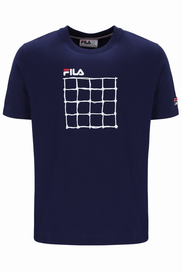 Blue Fila Tanner Front Graphic Men T-shirts | 6021OTXFK