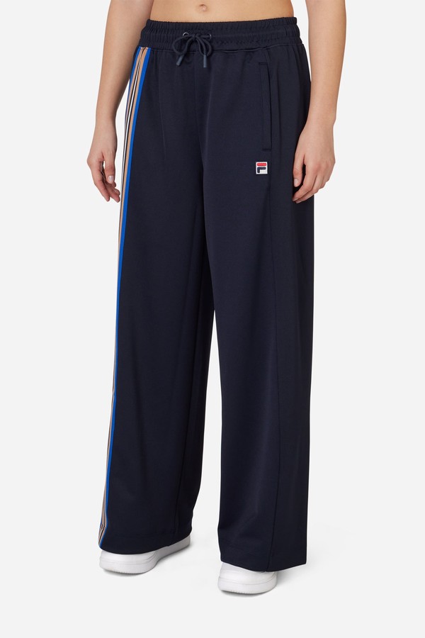 Blue Fila Tape Detail Flared Women Bottoms | 1430CXNER