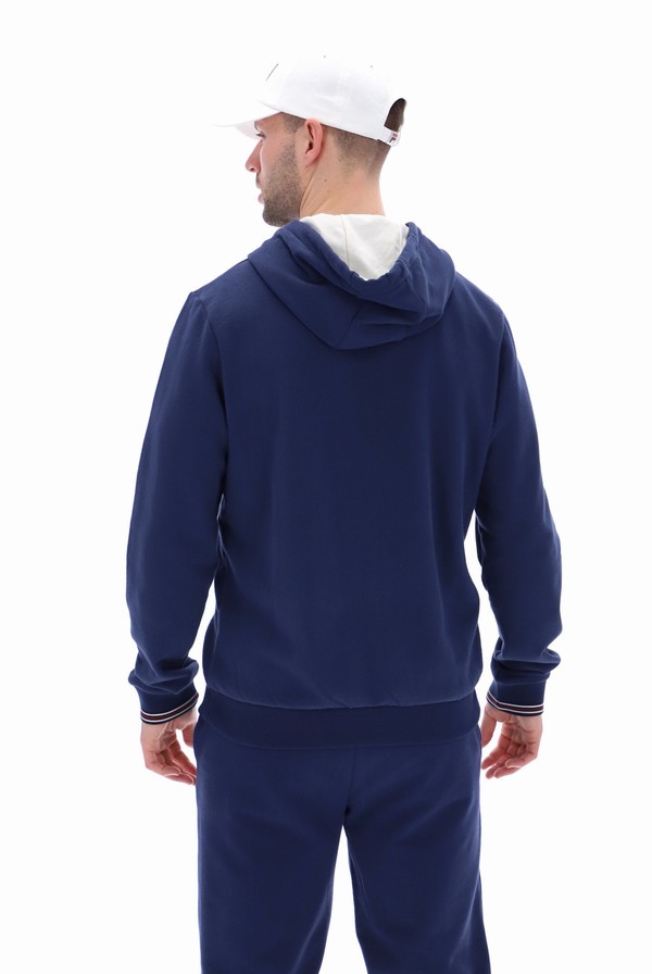 Blue Fila Tenconi Zip Up Men Hoodie | 9136WOMDJ