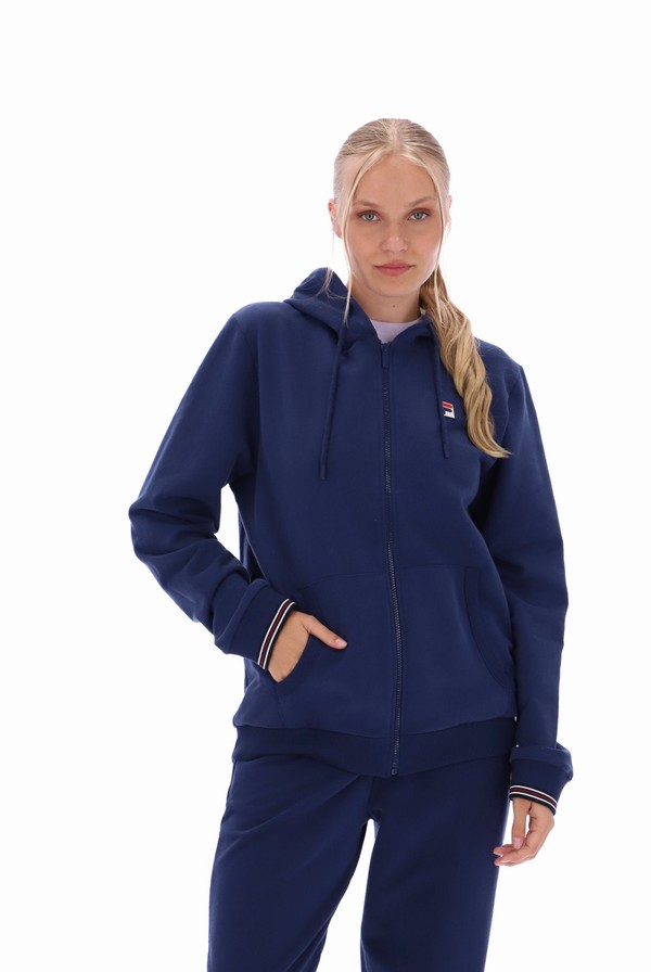 Blue Fila Tenconi Zip Up Men Hoodie | 9136WOMDJ