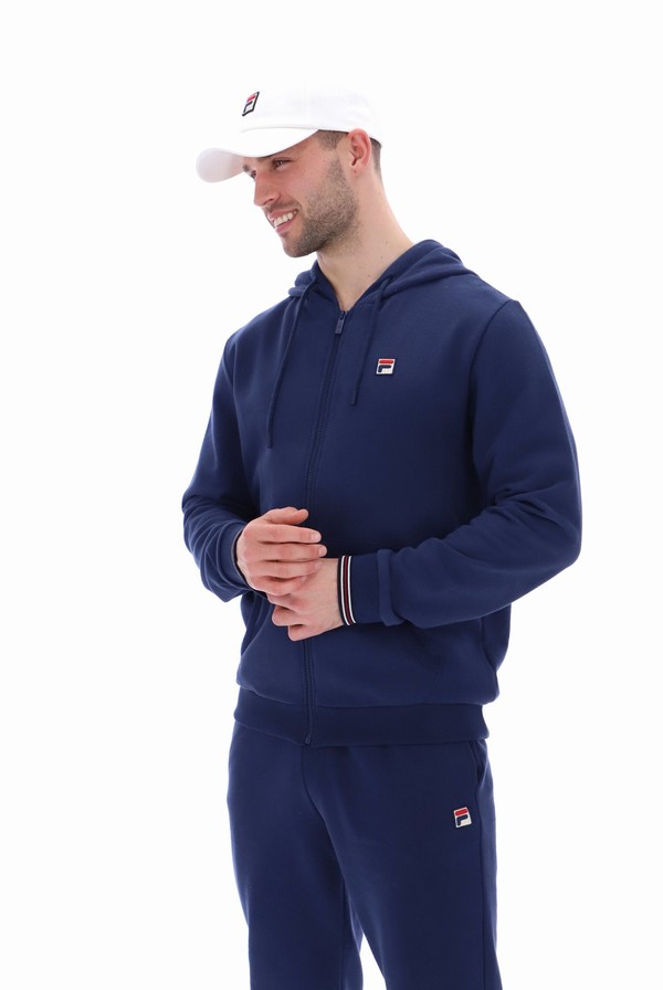 Blue Fila Tenconi Zip Up Men Hoodie | 9136WOMDJ