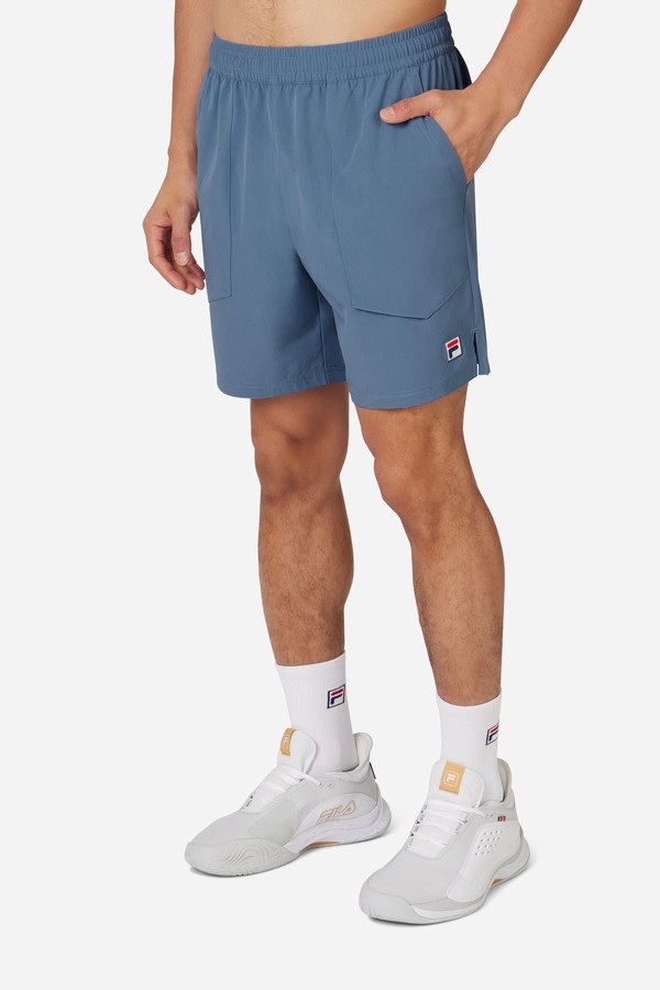 Blue Fila Tennis Woven Court Men Shorts | 6458GCJLS