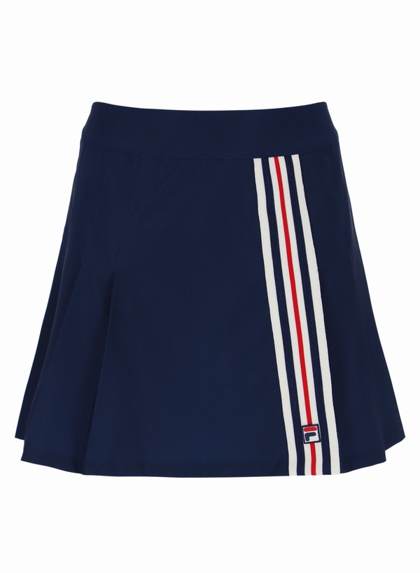 Blue Fila Terry Striped Mini Women Co-ords | 7802HDBLW