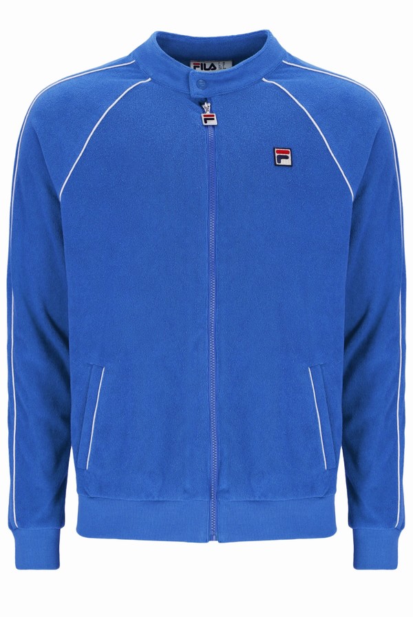 Blue / White Fila Grasso Towelling Men Jackets | 5102PJILN