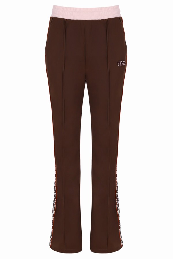 Brown Fila Jamie Wide Leg Women Track Pants | 0245PUJBF