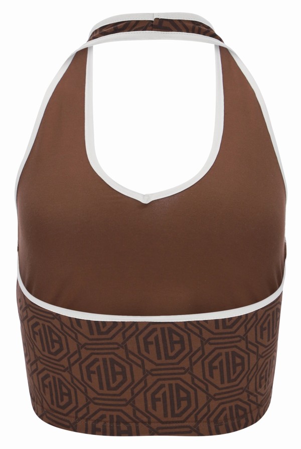 Brown Fila Jamila Halter Neck Women Co-ords | 3502GPFSA