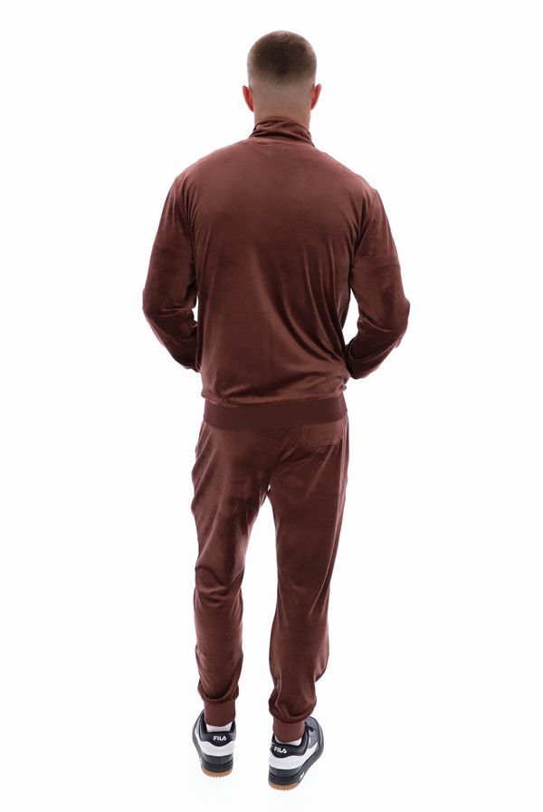 Brown / Grey Fila Irving Velour Men Tracksuits | 7905HYUAO