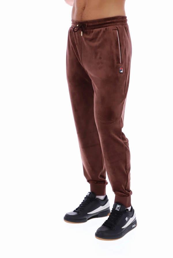 Brown / Grey Fila Lir Velour Men Bottoms | 3109EGHKQ