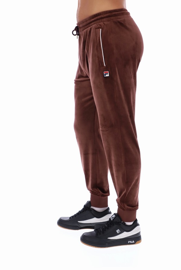 Brown / Grey Fila Lir Velour Men Bottoms | 3109EGHKQ