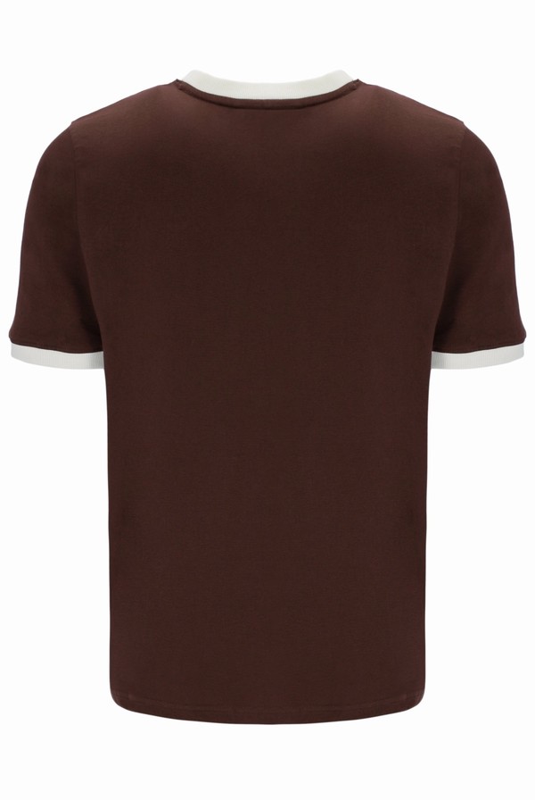 Brown / Grey Fila Marconi Essential Ringer Men T-shirts | 1468XPZBG