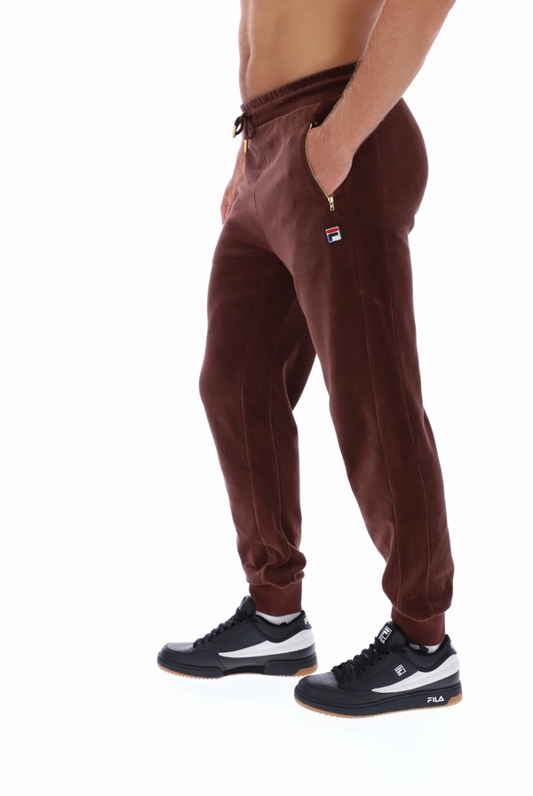 Brown / Grey Fila Terence Velour Men Bottoms | 3421BWGVU