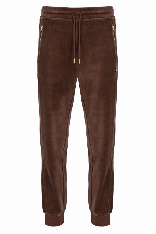 Brown / Grey Fila Terence Velour Men Bottoms | 3421BWGVU