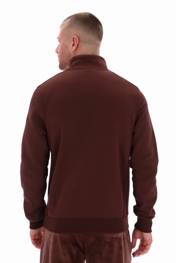 Brown / Grey Fila Weston Half Zip Men Sweatshirts | 1748OMESU