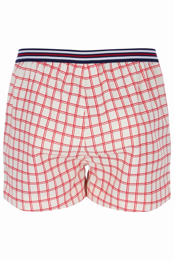 Cream Fila Brookes Check Men Shorts | 9056CHSAP