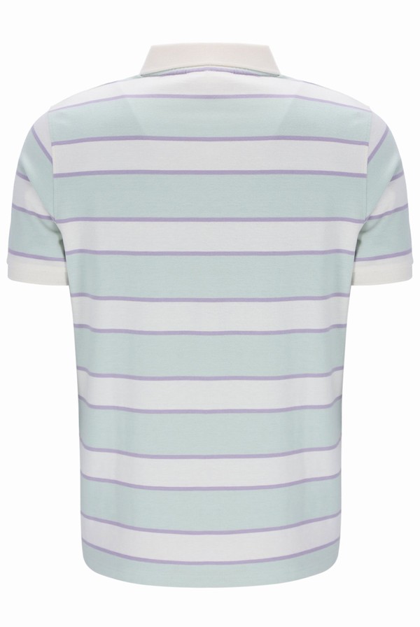 Cream Fila Edmond Yarn Dye Stripe Men Polo Shirts | 6710FZUNE