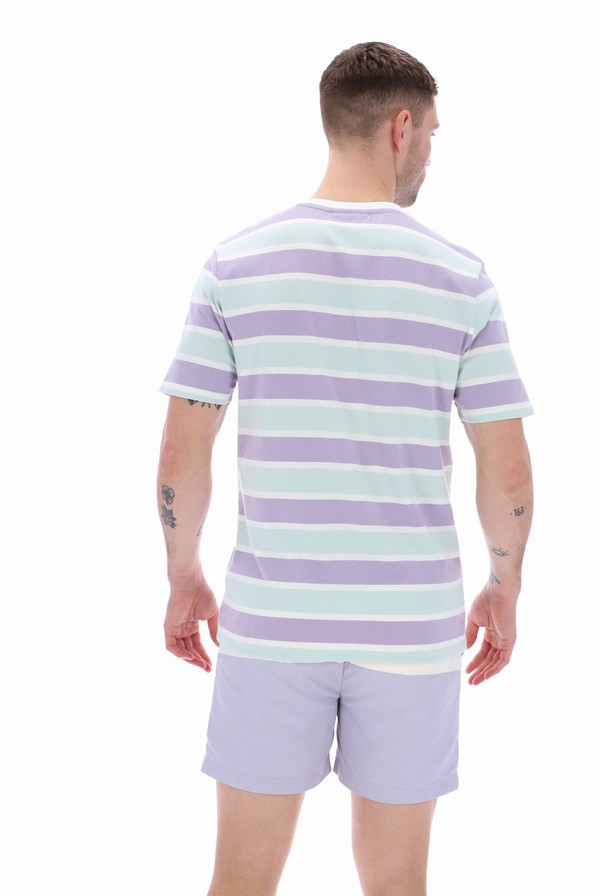 Cream Fila Grayson Yarn Dye Stripe Men T-shirts | 1327OUHWR