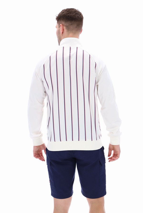 Cream Fila Hudson Striped Men Track Top | 3957VTKSO