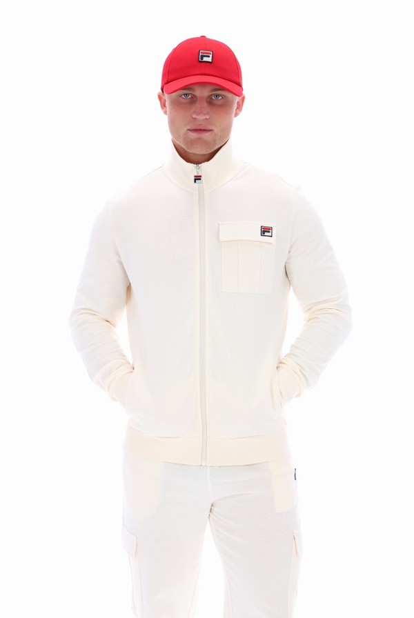 Cream Fila Micah Cargo Pocket Men Track Top | 0185IGPSH