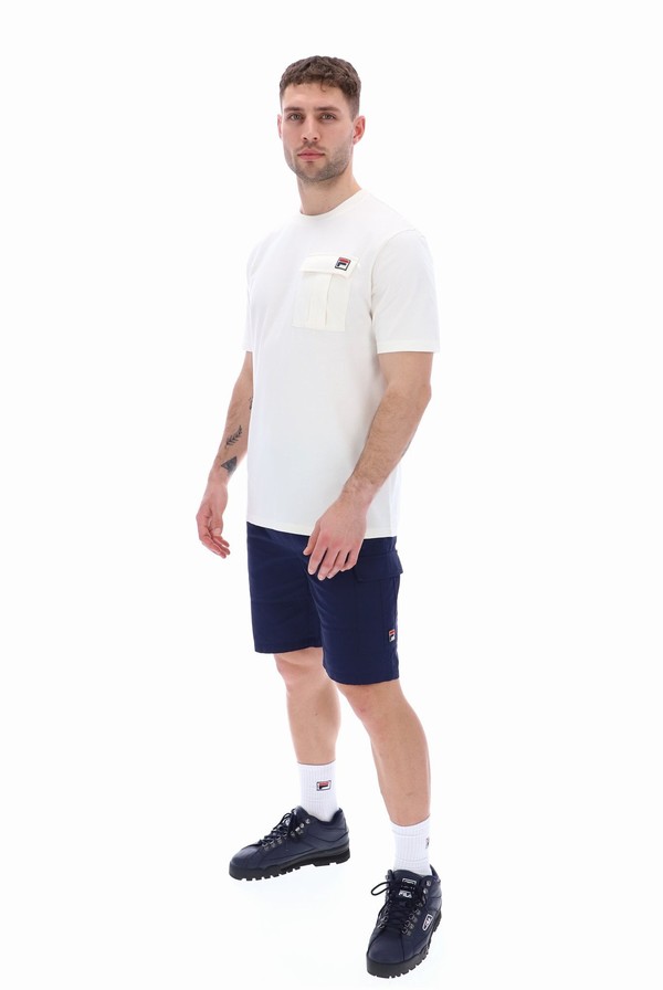 Cream Fila Riggs Pocket Men T-shirts | 1348CADTW