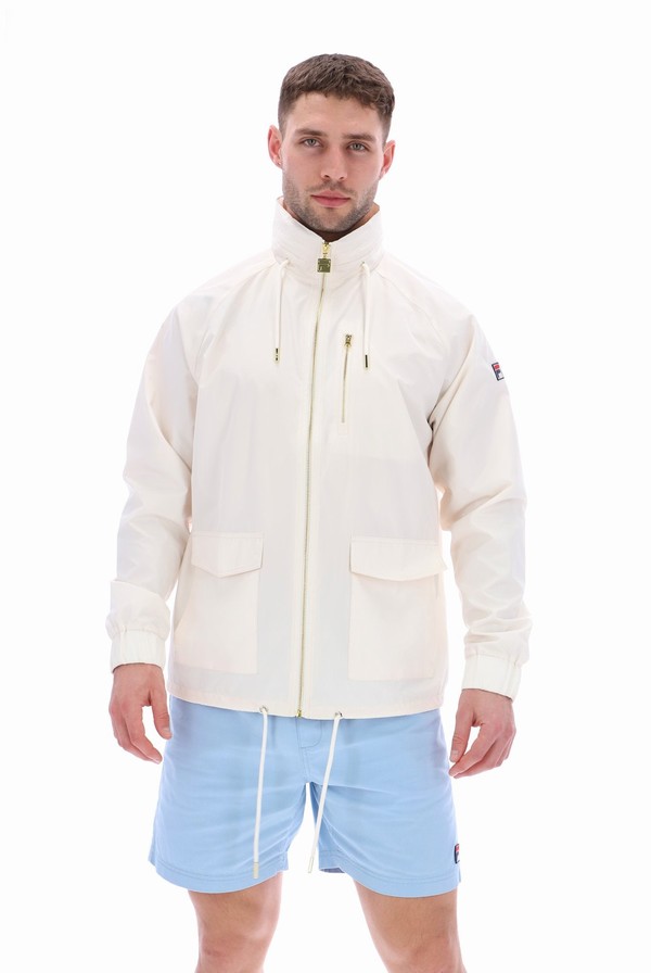 Cream Fila Ronnie Lightweight Men Jackets | 8213WBJIO