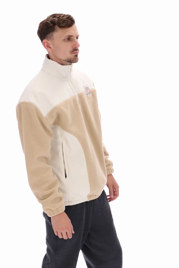 Cream Fila Tate 1/4 Zip Polar Fleece Pullover Men Sweatshirts | 6831LWNCB