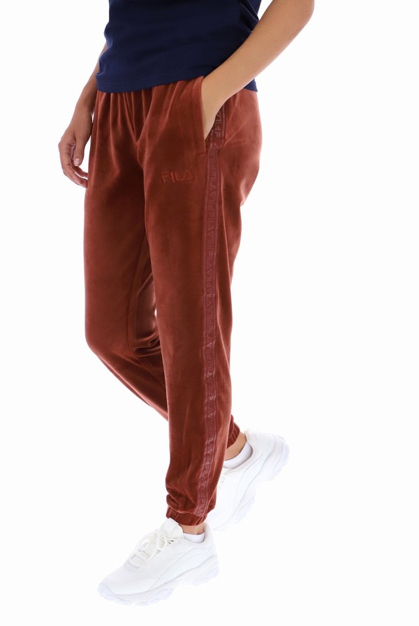 Dark Red Fila Lacey Side Tape Women Jogger | 6853VIDXC