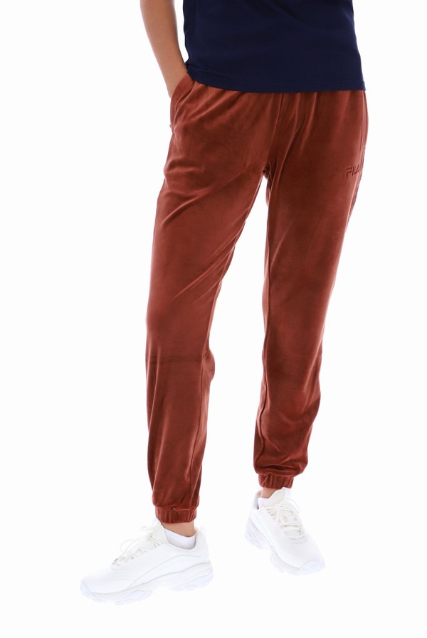 Dark Red Fila Lacey Side Tape Women Jogger | 6853VIDXC