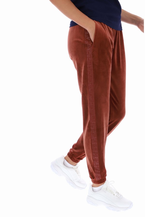 Dark Red Fila Lacey Side Tape Women Jogger | 6853VIDXC