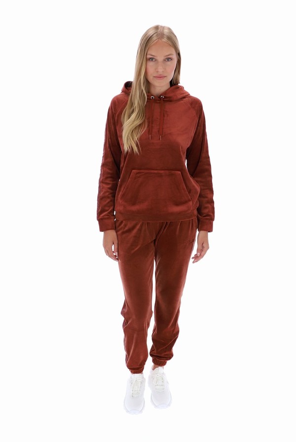 Dark Red Fila Lacey Side Tape Women Jogger | 6853VIDXC