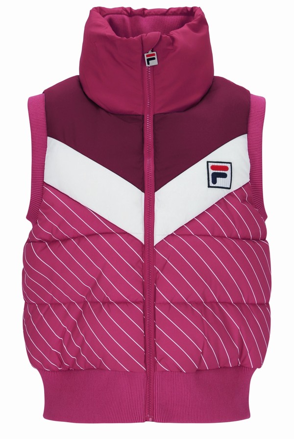 Dark Red / Purple / Burgundy Fila Julie Puffer Women Jackets | 3019NSYPD