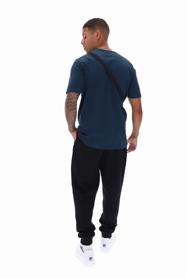 Dark Turquoise Fila Dax Sleeve Men T-shirts | 8029ATMDU