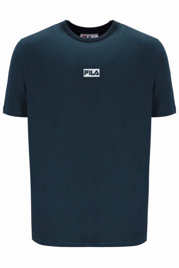 Dark Turquoise Fila Dax Sleeve Men T-shirts | 8029ATMDU