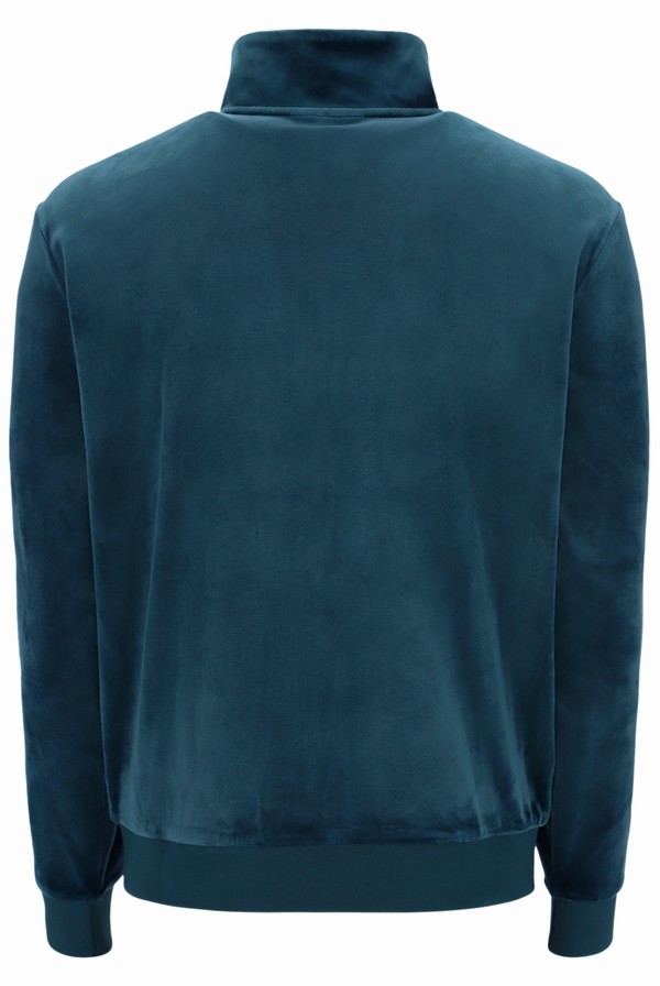 Dark Turquoise Fila Irving Velour Men Track Top | 1247WSDRV