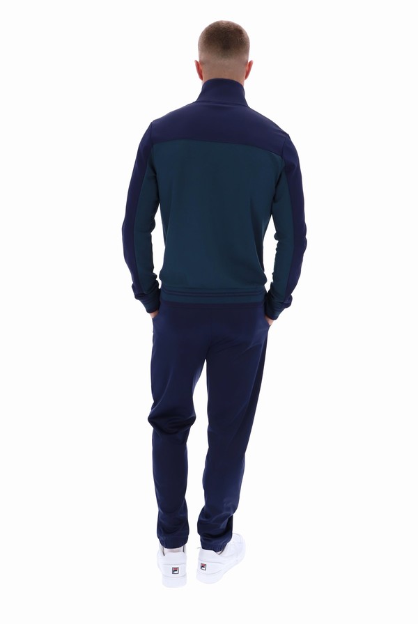 Dark Turquoise / Navy Fila Wales Retro Men Tracksuits | 5921IJWDR