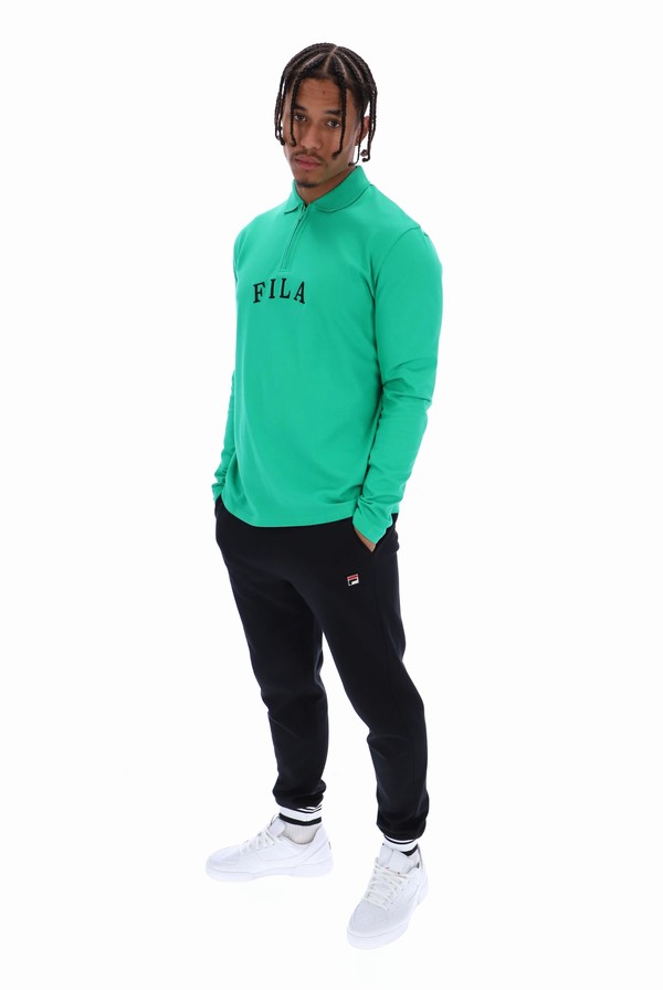 Deep Mint Fila Kit Long Sleeved Men Sweatshirts | 3827WGJIX