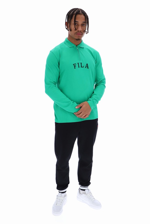 Deep Mint Fila Kit Long Sleeved Men Sweatshirts | 3827WGJIX