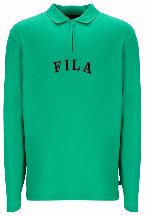 Deep Mint Fila Kit Long Sleeved Men Sweatshirts | 3827WGJIX