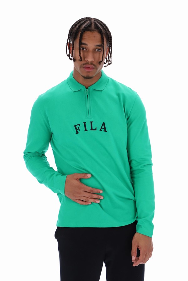 Deep Mint Fila Kit Long Sleeved Men Sweatshirts | 3827WGJIX