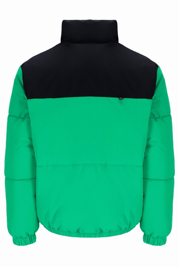 Deep Mint / Black Fila Evan Panelled Puffer Men Jackets | 1958FMSRA