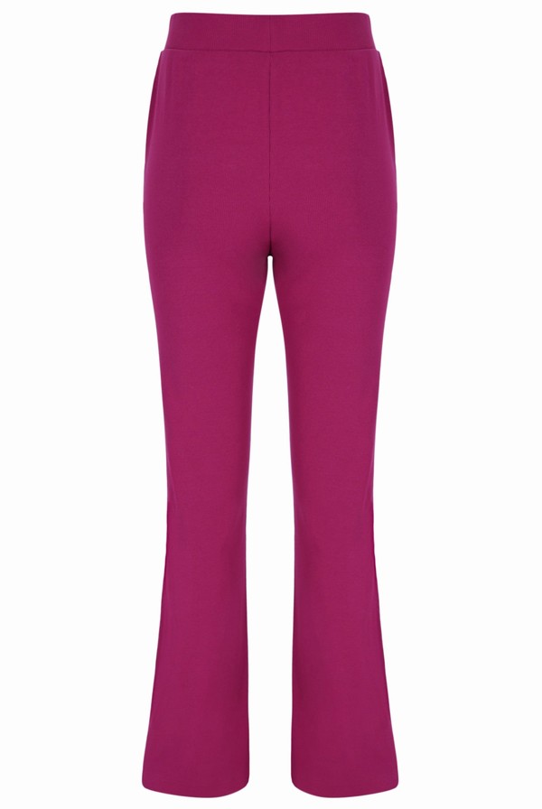 Fuchsia Fila Luna Thick Rib Flared Women Bottoms | 2039KYWFL