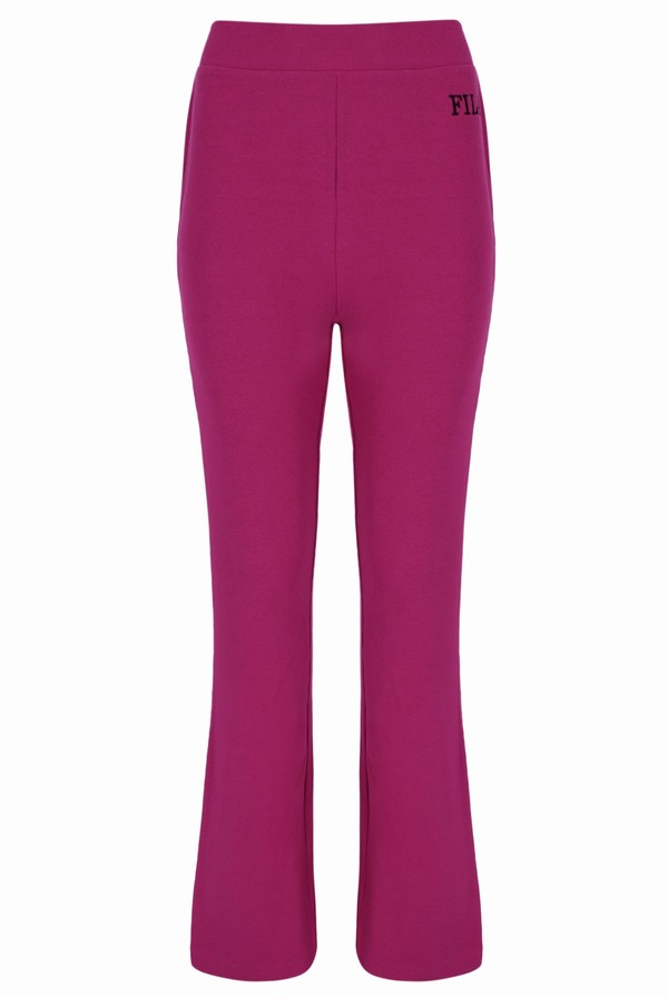 Fuchsia Fila Luna Thick Rib Flared Women Bottoms | 2039KYWFL