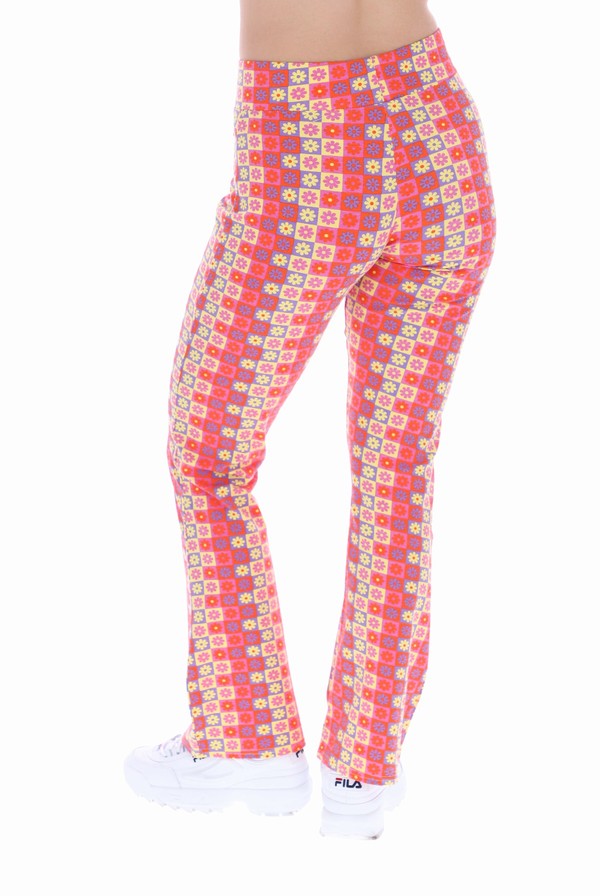 Fuchsia / Purple Fila Miller Print Flares Women Bottoms | 7128YLWHT